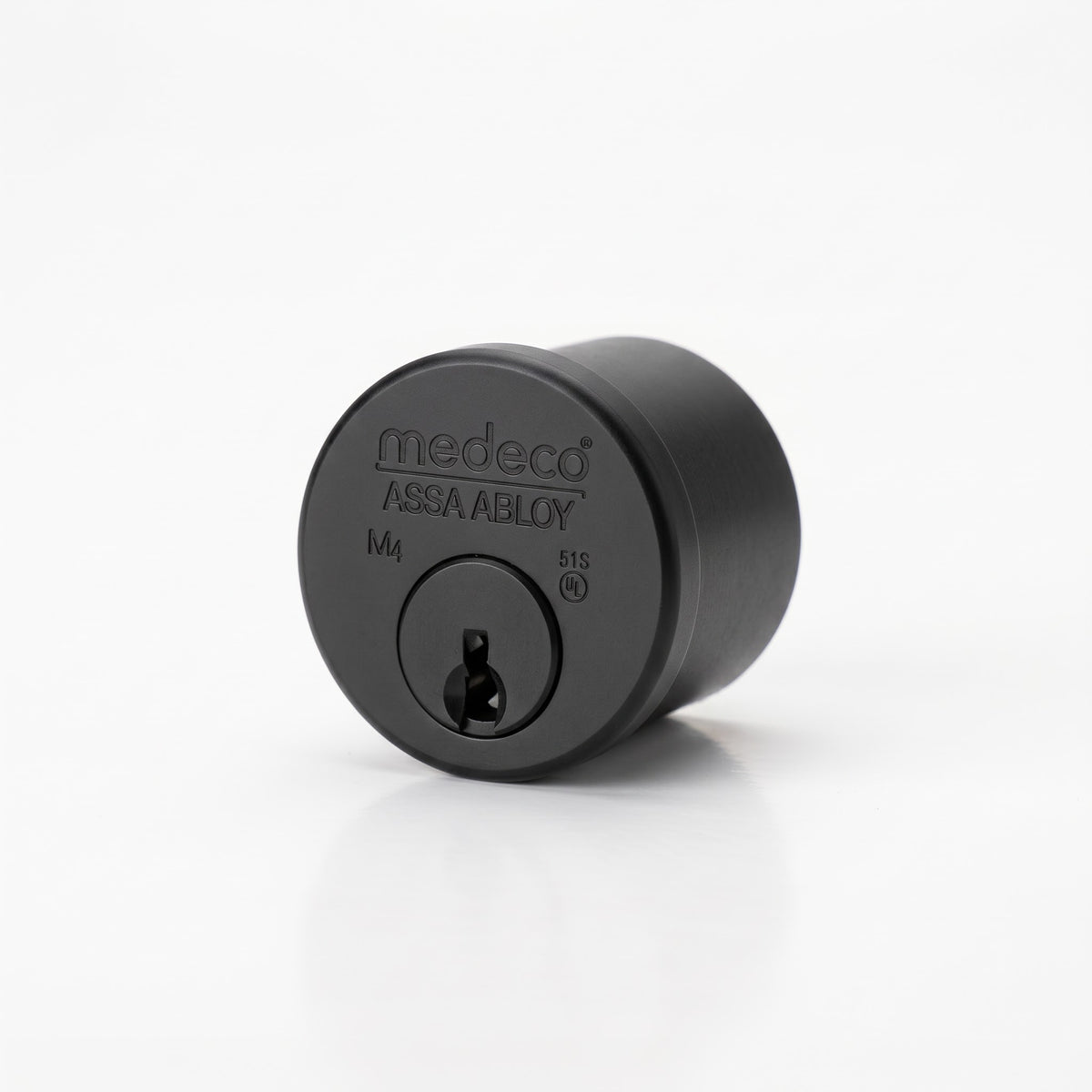Medeco M4 BiLevel Emtek Handleset Cylinder, 44P Keyway, Flat Black