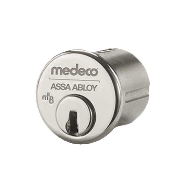 Medeco M3 Mortise Cylinder, DLT Keyway, Satin Chrome