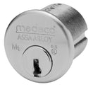 Medeco M4 Mortise Cylinder, 44P Keyway, Satin Chrome