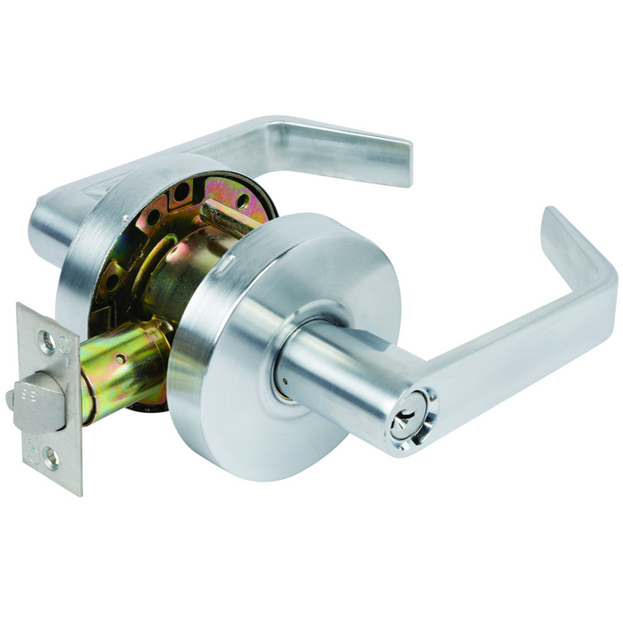 PHG ES Series Grade 1 Cylindrical Lever Lock with Clutch, Charlotte Lever, Satin Chrome